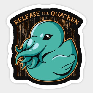 Release the Quacken // Funny Rubber Duck Kraken Sticker